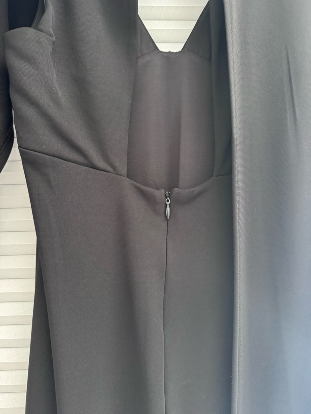 ABS Collection by Allen Schwartz Cape Black Jersey Gown Maxi Dress Size 6 - Picture 9 of 12